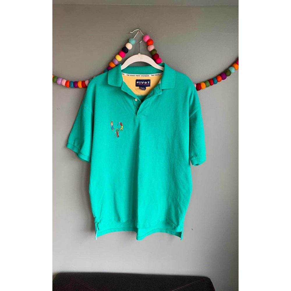 Vtg Pivot green Golf Polo